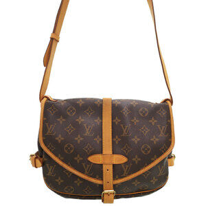 Louis Vuitton Monogram Leather Brown Saumur Shoulder Bag